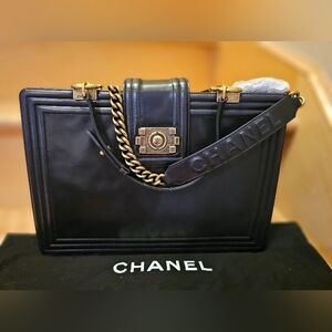 AUTH CHANEL Boy Bag - Leather Includes Authenticity Card